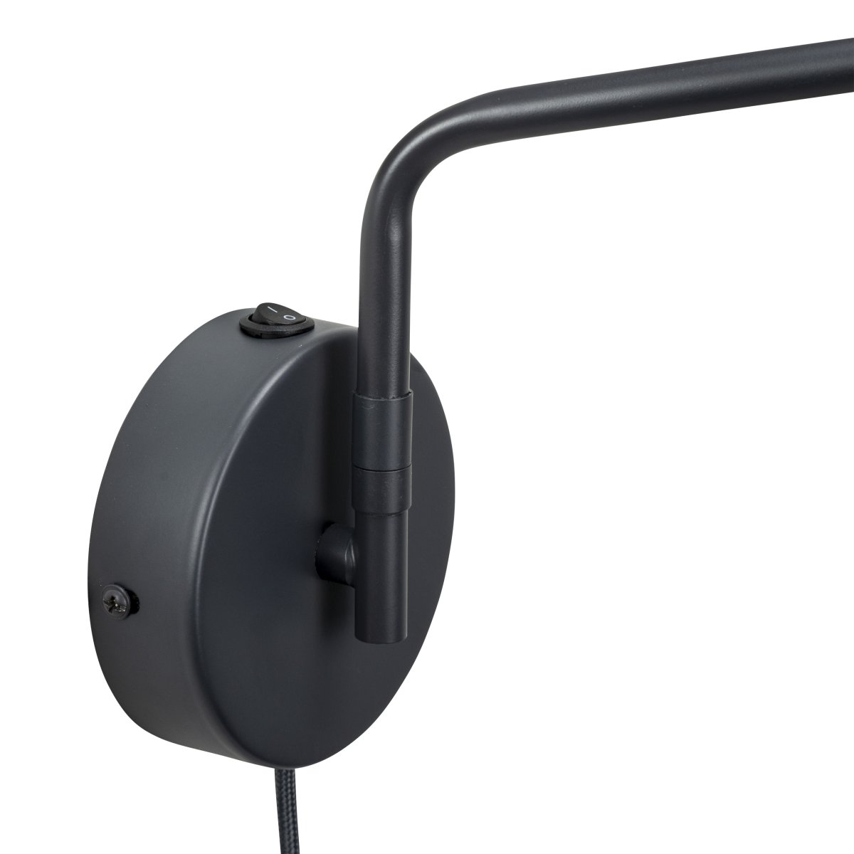 Manchester 45cm Grijs wandlamp Van Dyberg Larsen - De stroomonderbreker bevindt zich op de muurbevestiging en het snoer kan worden losgekoppeld als de lamp rechtstreeks op een fitting moet worden aangesloten.