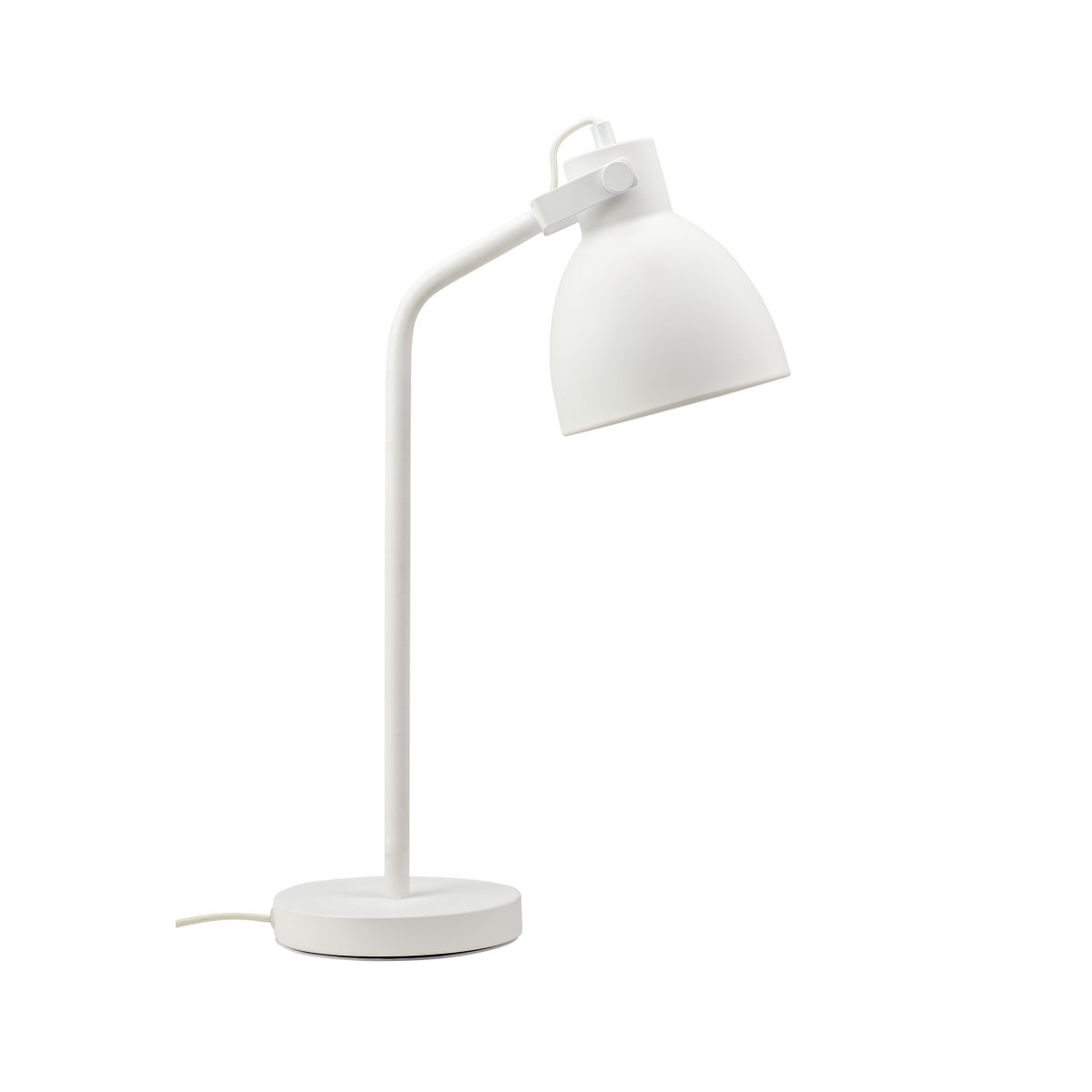 Coast 52cm Wit bureaulamp Van Dyberg Larsen - Wordt geleverd met een 1,6 m lang wit textielsnoer met aan/uit-schakelaar.