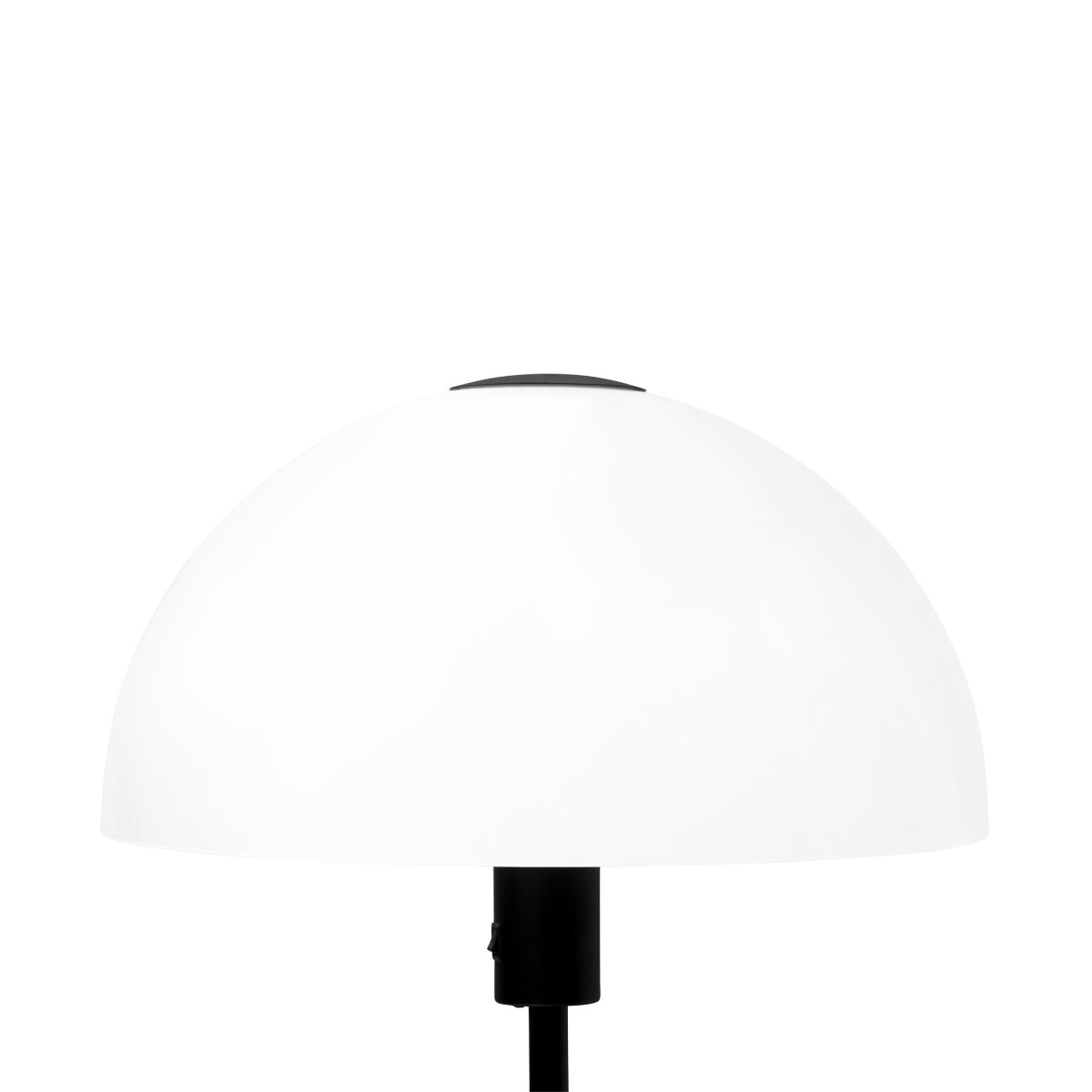 Jazz Zwart vloerlamp Van Dyberg Larsen - Staande lamp in opaalwit glas met een voet in matzwart metaal.