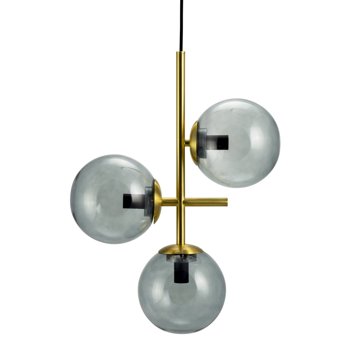 Como Ø30 Messing hanglamp Van Dyberg Larsen - De kappen van gerookt glas geven de lamp een uniek karakter en u kunt experimenteren met verschillende lichtbronnen om een persoonlijke uitstraling te creëren.