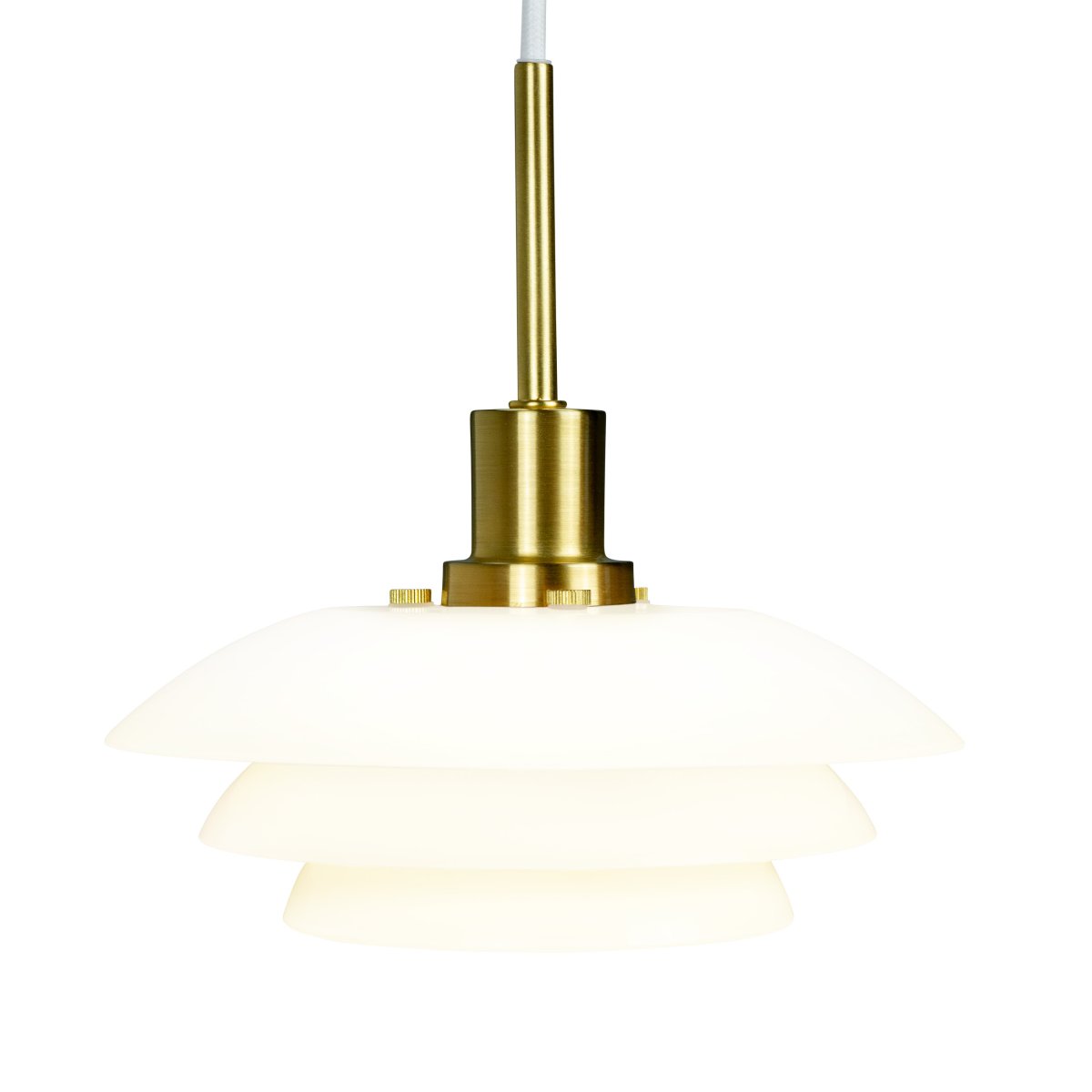 DL20 Ø20 Messing hanglamp Van Dyberg Larsen - De hanger wordt geleverd met een 3 meter lang wit textielsnoer en heeft een klassiek en modern design met mondgeblazen glas.