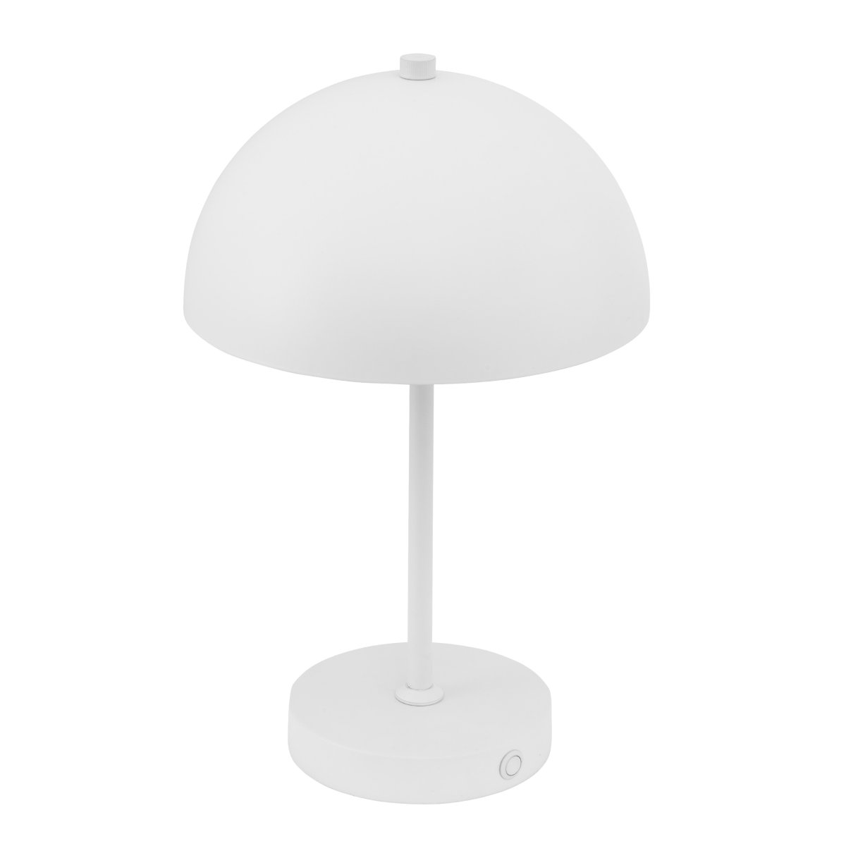 Stockholm 30cm Wit Draagbare Van Dyberg Larsen - De Stockholm LED tafellamp in de kleur wit is een oplaadbare lamp met drie helderheidsniveaus (100%, 50% en 25%), ideaal voor zowel binnen als incidenteel buitengebruik.