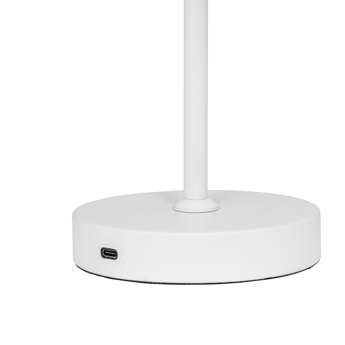 Stockholm 30cm Wit Draagbare Van Dyberg Larsen - De Stockholm LED tafellamp in de kleur wit is een oplaadbare lamp met drie helderheidsniveaus (100%, 50% en 25%), ideaal voor zowel binnen als incidenteel buitengebruik.