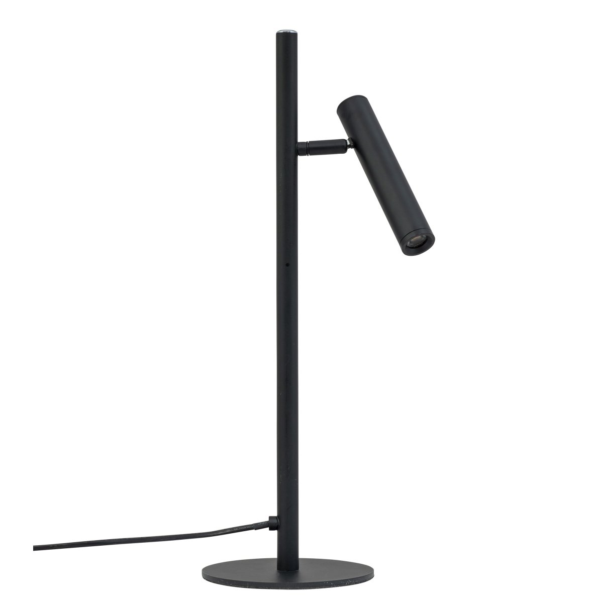 Carlo 48cm Zwart bureaulamp Van Dyberg Larsen - Het heeft een ingebouwde LED en een traploze dimmer die met een aanraakknop wordt bediend.