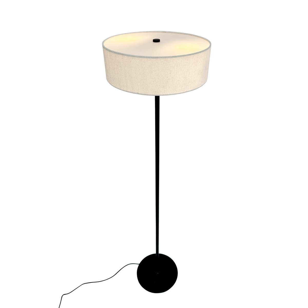 Calix Zwart vloerlamp Van Dyberg Larsen - Dankzij de stabiele basis en de eenvoudige vorm is deze lamp eenvoudig te plaatsen in verschillende omgevingen, terwijl hij tegelijkertijd sfeerverlichting biedt en een elegant designelement is.