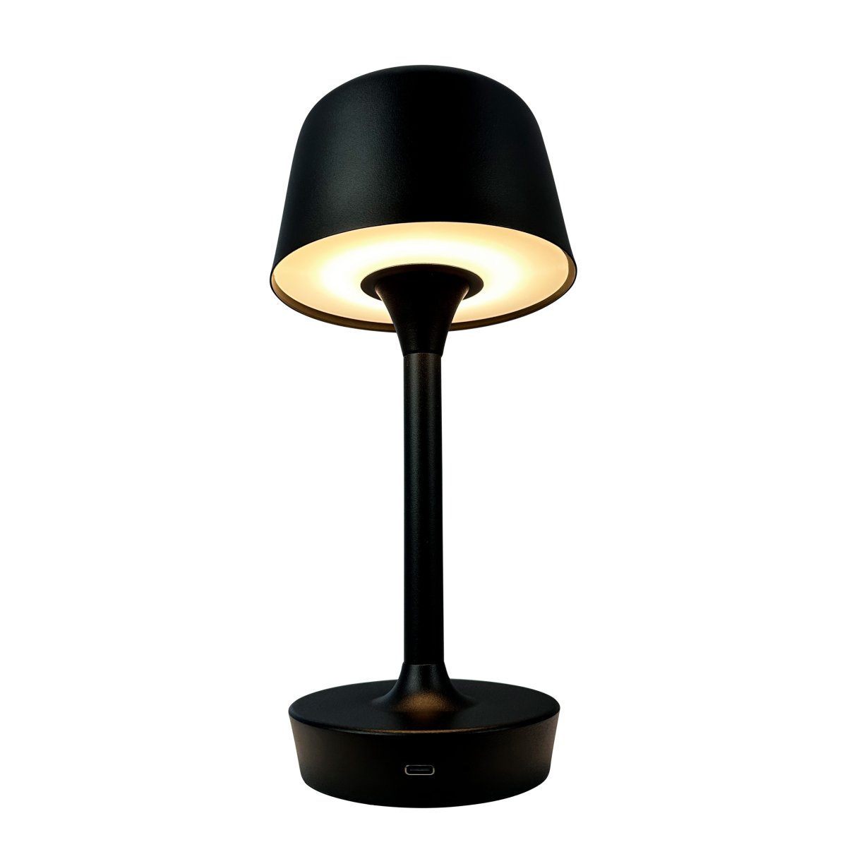 Flow 25cm Zwart Draagbare Van Dyberg Larsen - De lamp is draadloos en eenvoudig te verplaatsen, waardoor u hem overal kunt neerzetten.