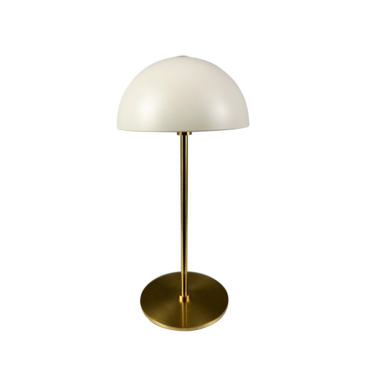 Along set 20cm Beige Draagbare Van Dyberg Larsen - Deze draadloze lampen zijn gemaakt van messing met gekleurde metalen lampenkappen en bieden drie helderheidsniveaus zonder schittering.
