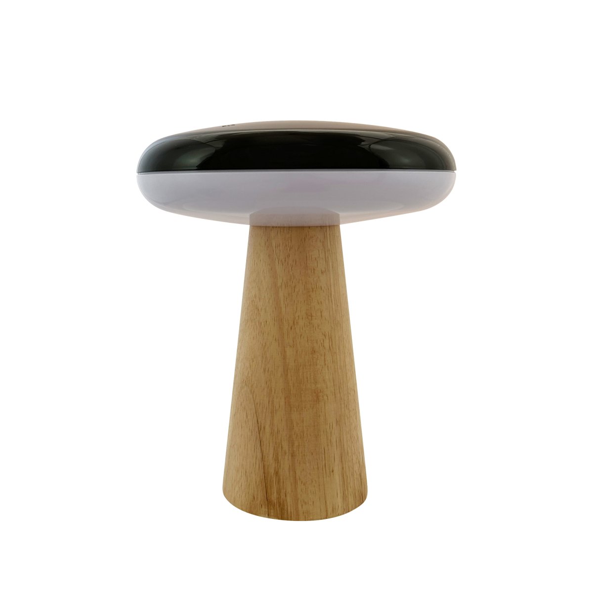 2 Ways 25cm Hout Draagbare Van Dyberg Larsen - Met een basis van natuurlijk hout, stijlvolle contrasten in zwart en wit en drie helderheidsniveaus die u met de knop op de lampenkap kunt instellen, creëert u eenvoudig de juiste sfeer.