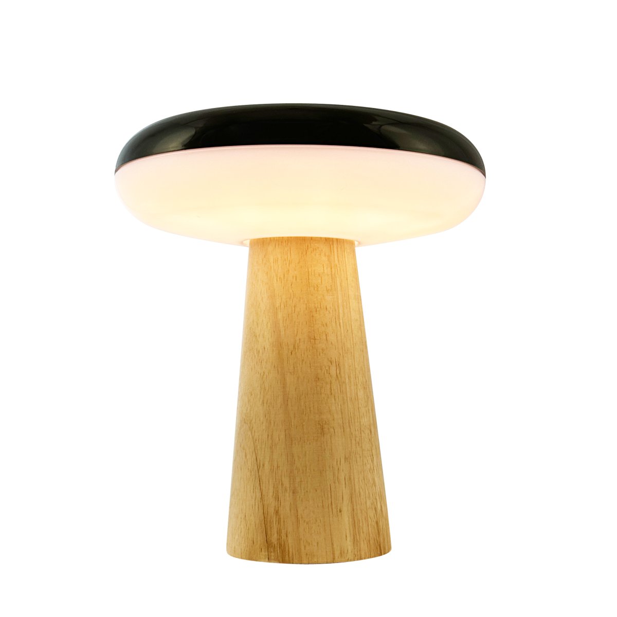 2 Ways 25cm Hout Draagbare Van Dyberg Larsen - Met een basis van natuurlijk hout, stijlvolle contrasten in zwart en wit en drie helderheidsniveaus die u met de knop op de lampenkap kunt instellen, creëert u eenvoudig de juiste sfeer.