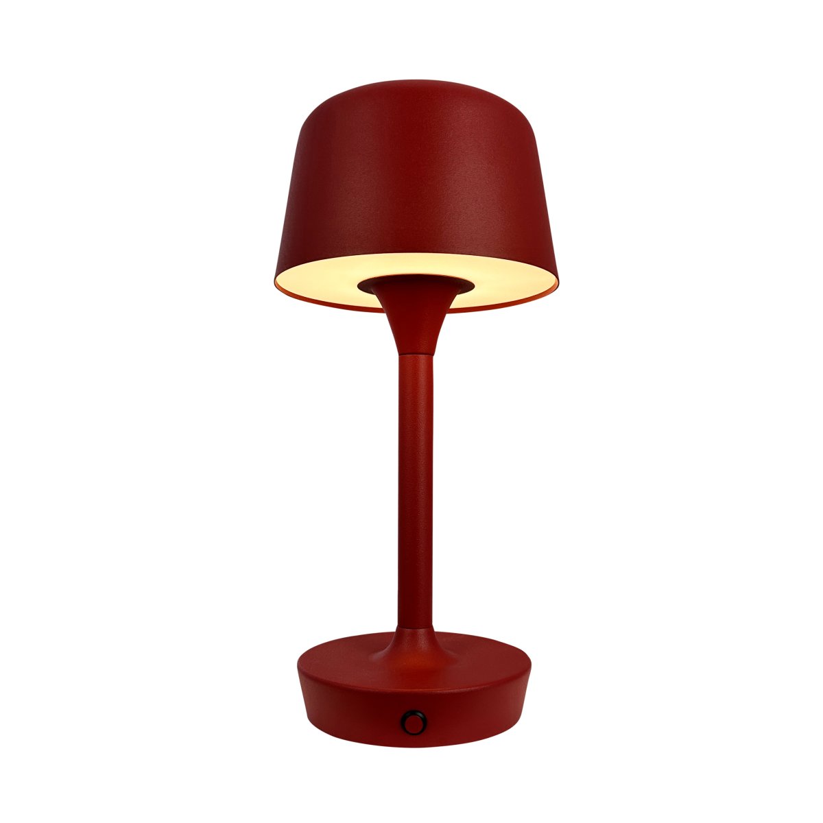 Flow 25cm Donkerrood Draagbare Van Dyberg Larsen - De lamp is draadloos en eenvoudig te verplaatsen, waardoor u hem overal kunt neerzetten.