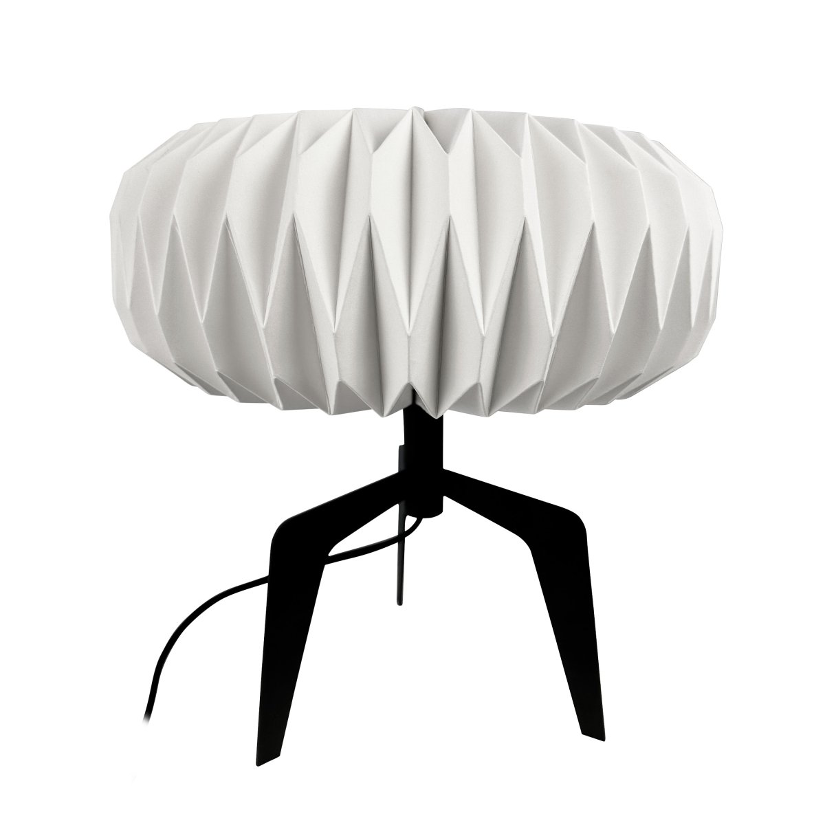 Ventnor 34cm Zwart tafellamp Van Dyberg Larsen - De Ventnor tafellamp met papieren kap combineert eenvoud en duurzaamheid in een prachtige verlichtingsoplossing.