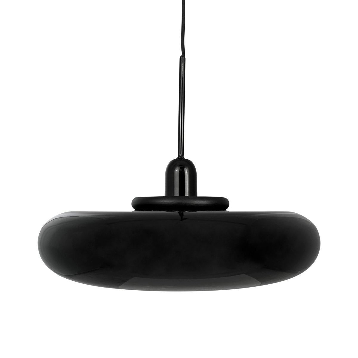 Planet Ø40 Zwart hanglamp Van Dyberg Larsen - De Planet hanglamp in glanzend zwart metaal straalt eenvoud en stijl uit in één verlichtingskeuze.