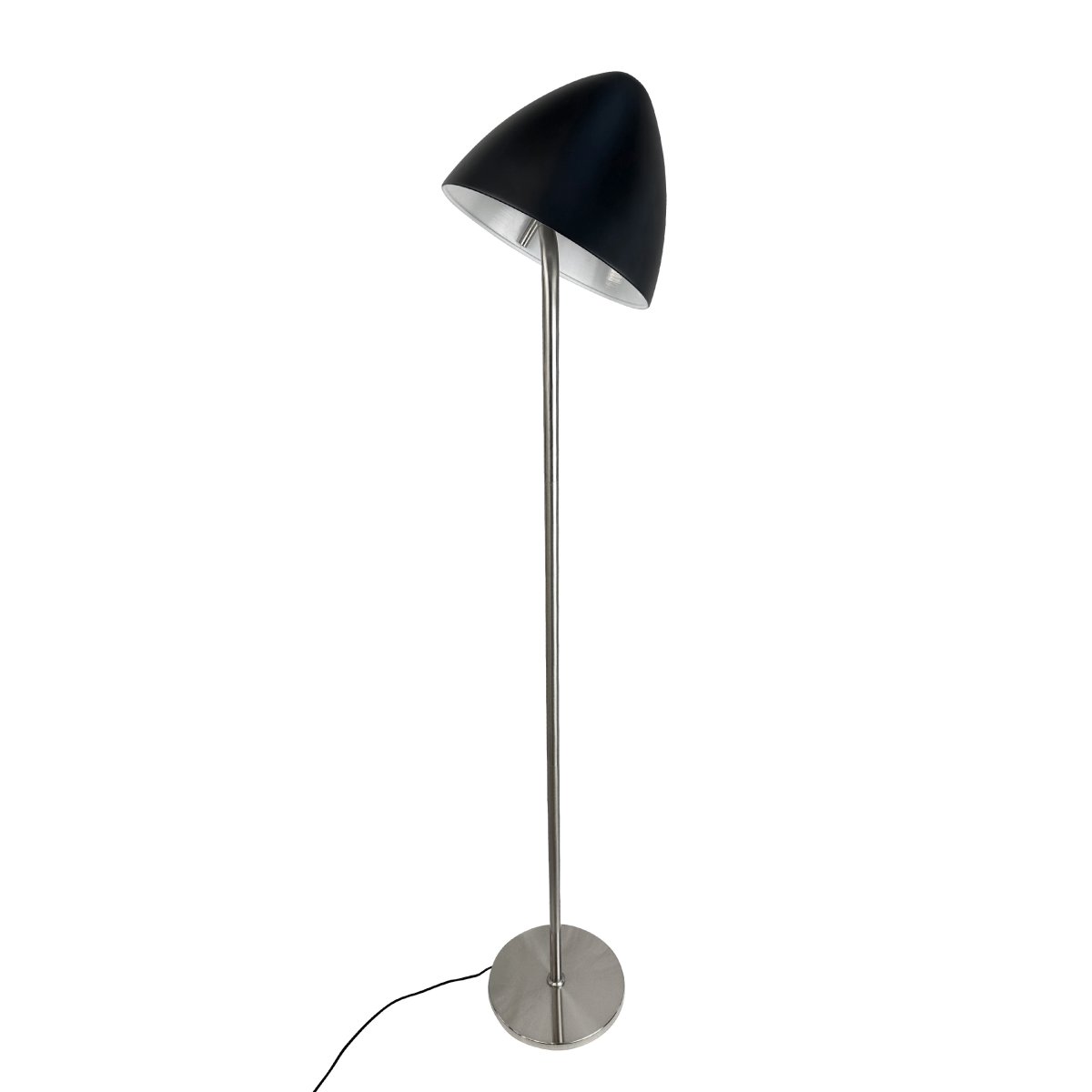 Oulu Geborsteld staal vloerlamp Van Dyberg Larsen - De OULU vloerlamp in het zwart met details van geborsteld staal voegt een moderne en verfijnde toets toe aan uw huis.