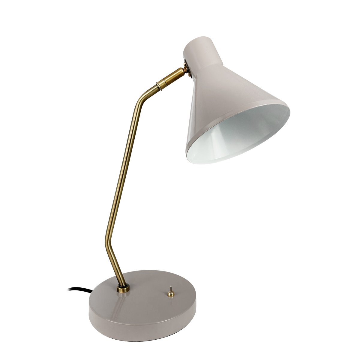 Sleep 43cm Glanzend beige bureaulamp Van Dyberg Larsen - Deze tafellamp combineert eenvoudige lijnen en functionaliteit en cre&euml;ert zo een rustgevend en aangenaam licht in uw omgeving.