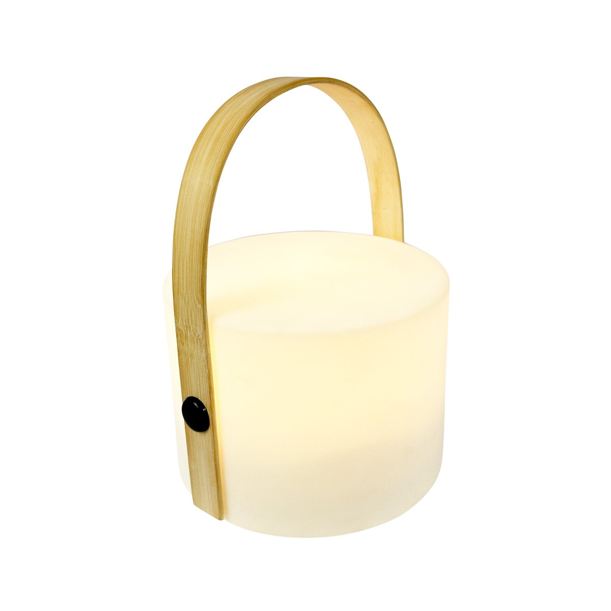 Carry 20cm Wit Draagbare Van Dyberg Larsen - De lamp heeft een ingebouwde lichtbron met 10 lm en wordt opgeladen via een ingebouwd zonnepaneel dat overdag de energie van de zon opvangt.