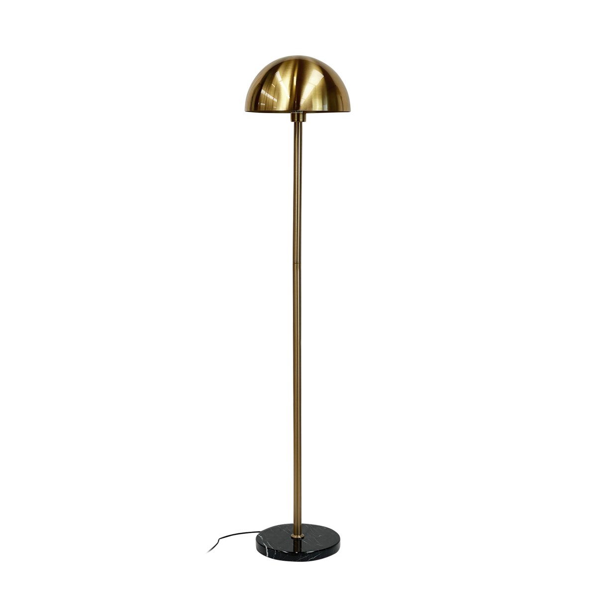 Menton Messing/zwart vloerlamp Van Dyberg Larsen - De lamp is gemaakt van messing en heeft een massief marmeren voet, wat zorgt voor een elegante en exclusieve uitstraling.