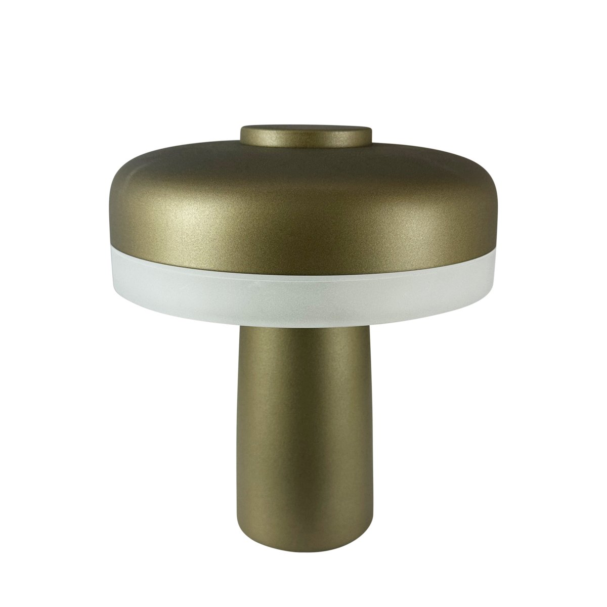 Porter 16cm Metaalgroen Draagbare Van Dyberg Larsen - De oplaadbare LED-tafellamp Porter is een moderne en functionele lamp met een uniek design waarbij het licht vanaf de rand komt en zorgt voor een aangenaam en egaal licht.