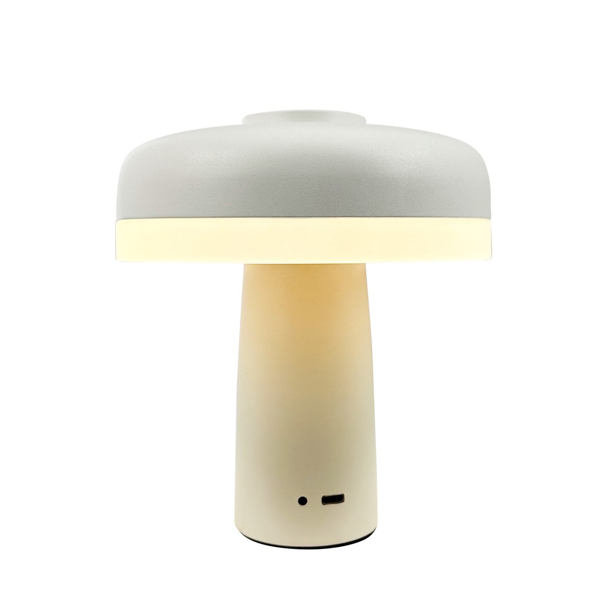 Porter 16cm Parelwit Draagbare Van Dyberg Larsen - De oplaadbare LED-tafellamp Porter is een moderne en functionele lamp met een uniek design waarbij het licht vanaf de rand komt en zorgt voor een aangenaam en egaal licht.