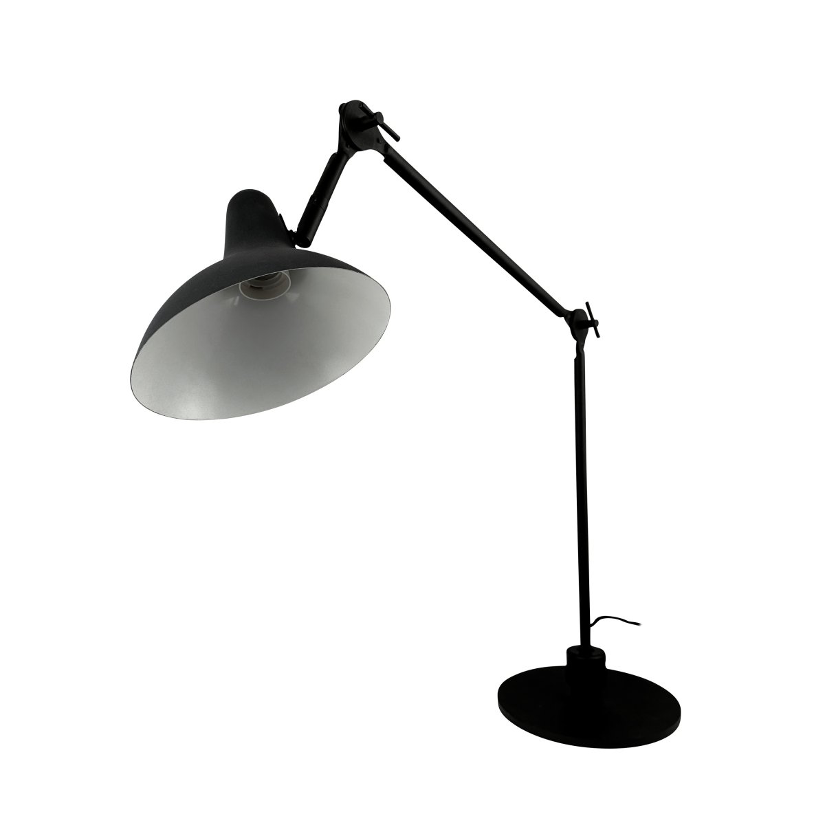 Lotus 85cm Zwart bureaulamp Van Dyberg Larsen - De matte zwarte afwerking geeft de lamp een moderne en verfijnde uitstraling, terwijl de stevige voet voor stabiliteit zorgt.