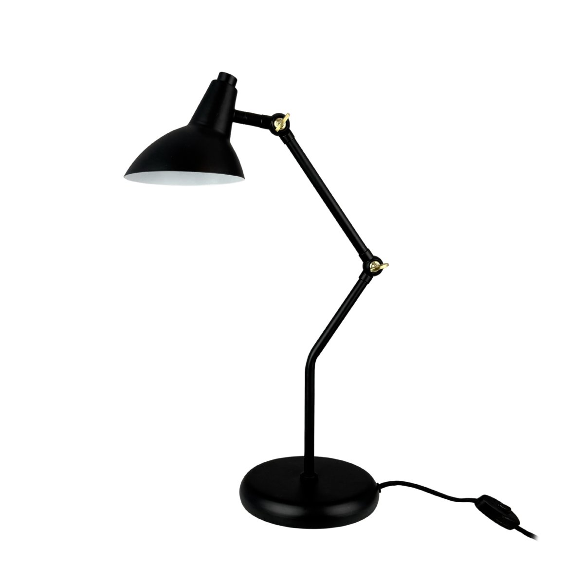 Vela 45cm Zwart bureaulamp Van Dyberg Larsen - Hij geeft een aangenaam en gericht licht en past perfect op een bureau, nachtkastje of salontafel.