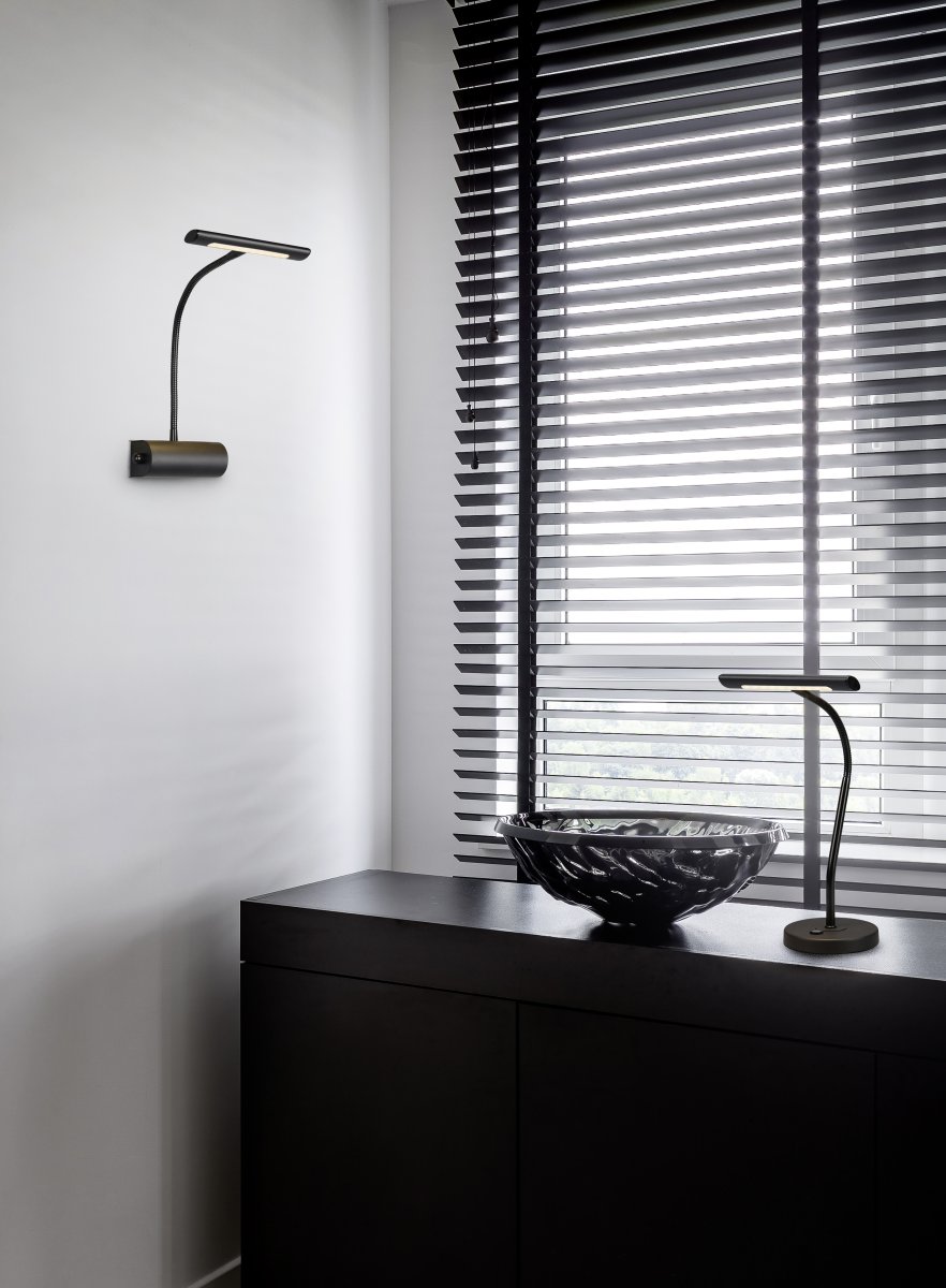 Curtis 42cm Zwart bureaulamp Van Trio Lighting - 
