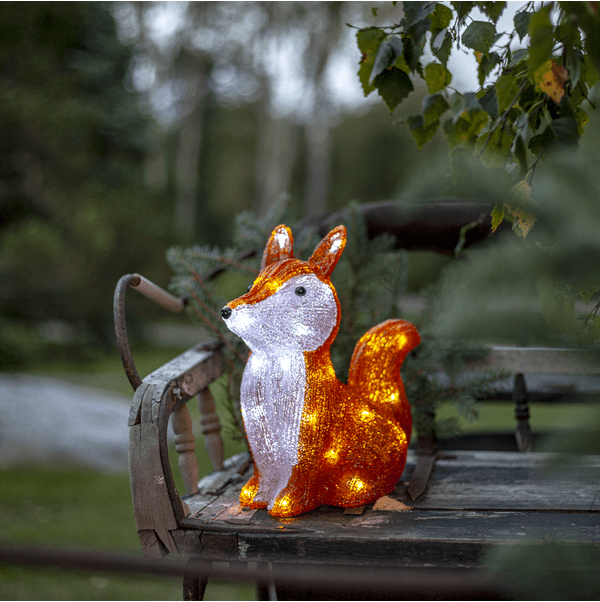 Crystalo Räv Oranje Van Star Trading - Decoratieve figuur in de vorm van een vos, geschikt voor zowel binnen als buiten.
