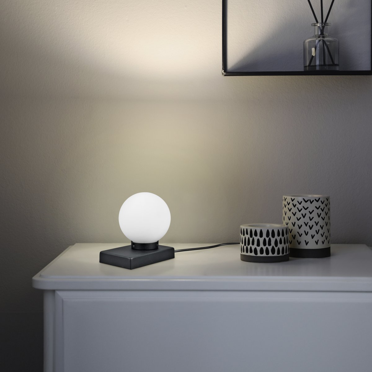 Davi 15cm Zwart tafellamp Van Trio Lighting - 