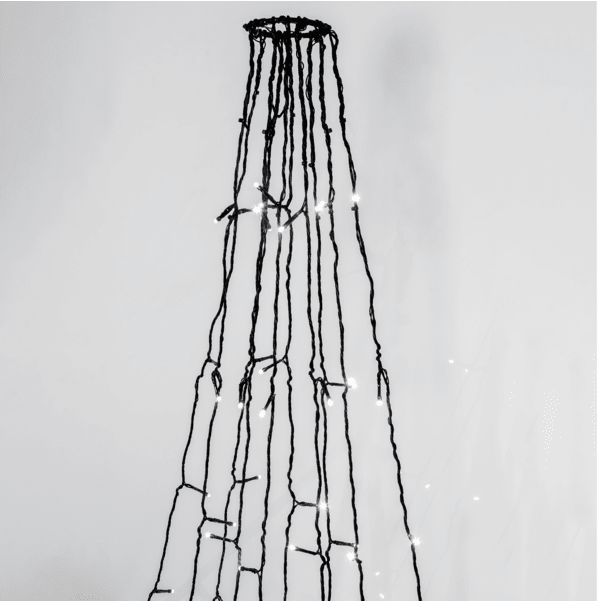 Verlichting Voor Vlaggenmast Crispy Ice White 7m Zwart Van Star Trading - De lengte van de lichtsnoer is 7 m, met 10 m lange nylon koorden om in de grond te bevestigen.