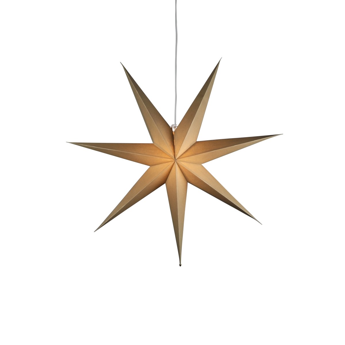 Papieren ster Ø78 Beige Van Konstsmide - Met zijn zeven punten en een royale diameter van 78 cm is het een prachtige blikvanger voor het raam of als hanglamp in de kamer.