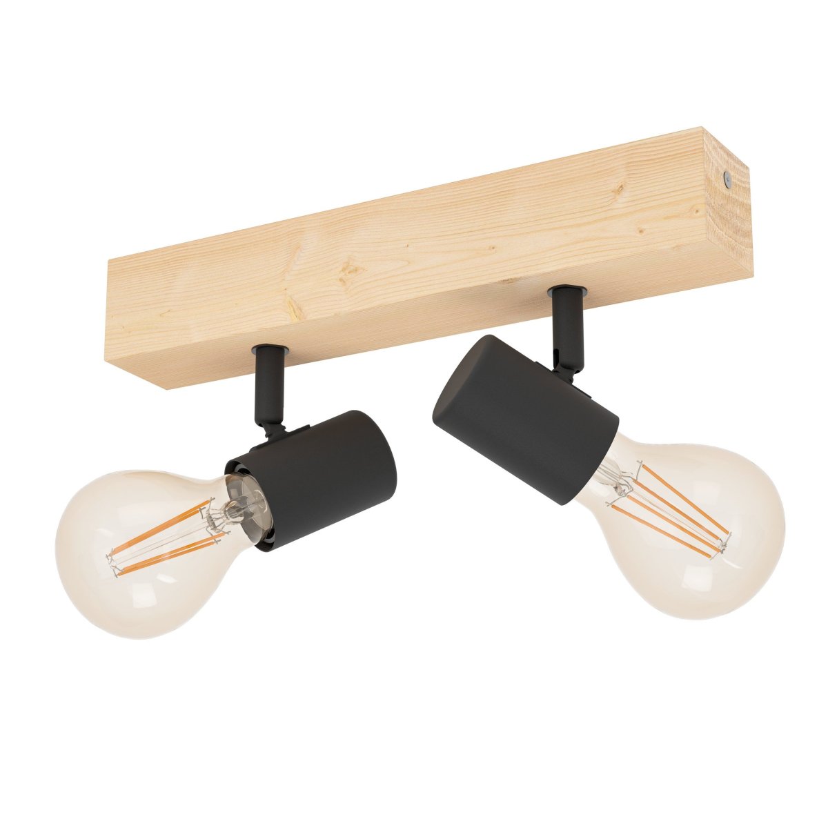 Townshend 2 Hout spot Van Eglo - De rustieke houten voet in combinatie met de zwarte details zorgt voor een warme en trendy uitstraling.