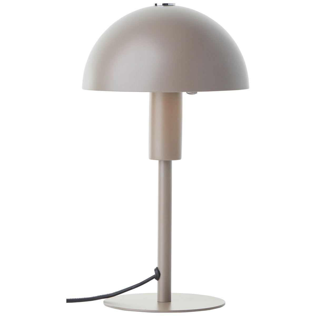 Petite 27cm Taupe tafellamp Van Brilliant - Petite is een stijlvolle kleine lamp van mat metaal in een koele lichtbruine kleur.