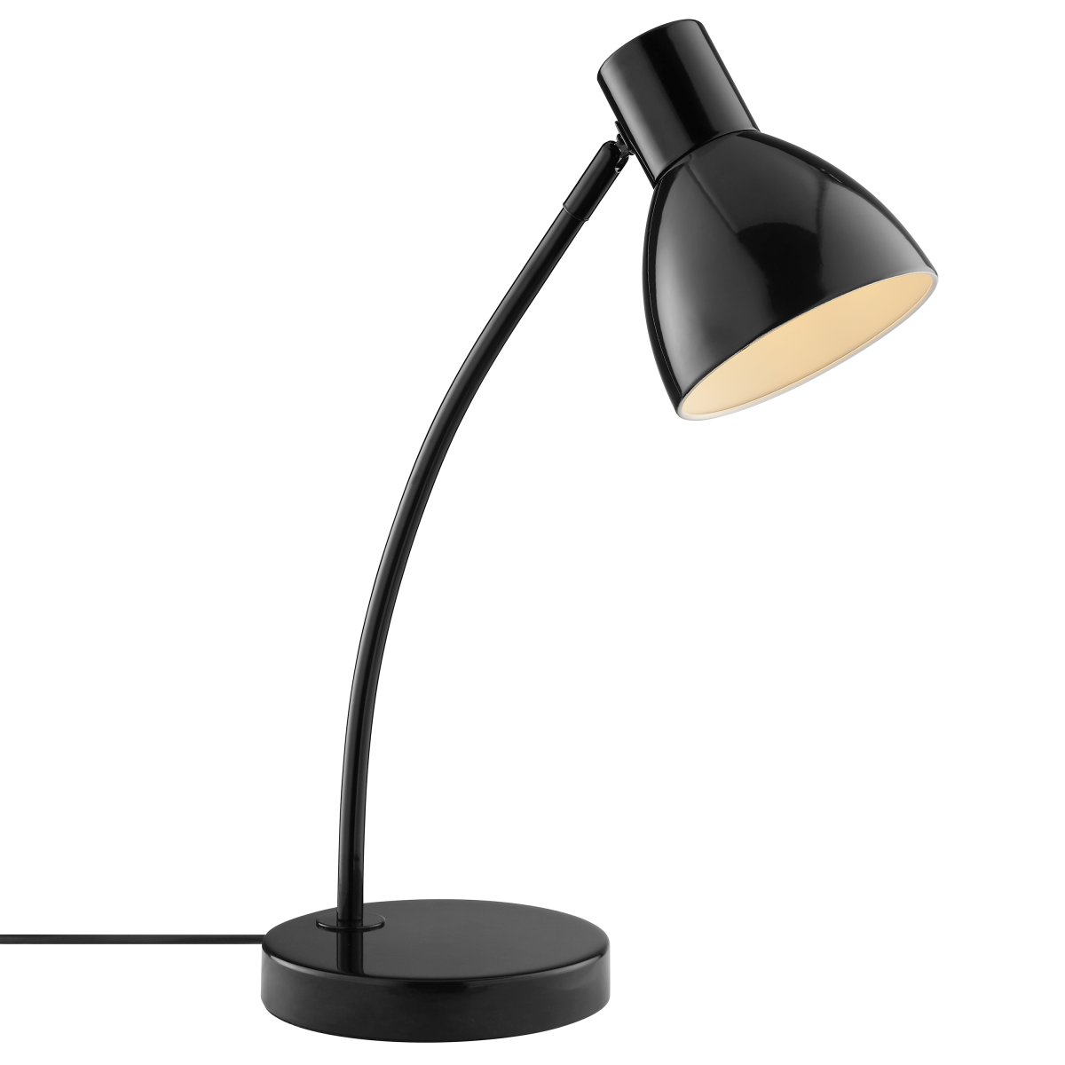 Jerry 43cm Zwart bureaulamp Van Brilliant - De verstelbare lampkop maakt het gemakkelijk om het licht precies daar te richten waar het nodig is - perfect voor een bureau, leeshoek of werkplek thuis.