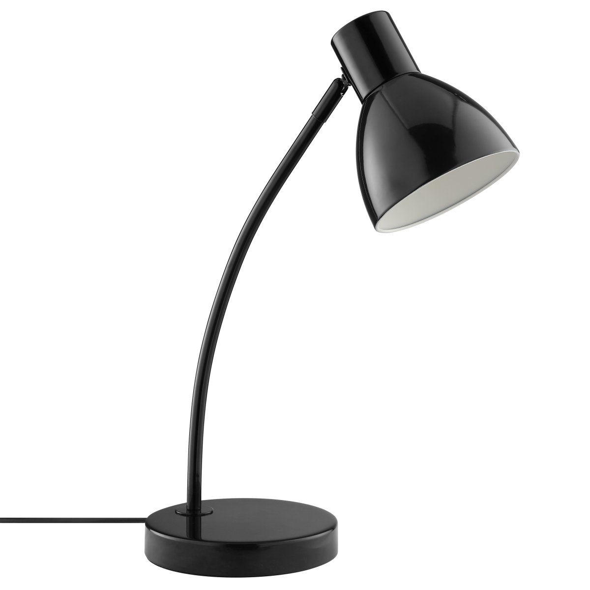 Jerry 43cm Zwart bureaulamp Van Brilliant - De verstelbare lampkop maakt het gemakkelijk om het licht precies daar te richten waar het nodig is - perfect voor een bureau, leeshoek of werkplek thuis.