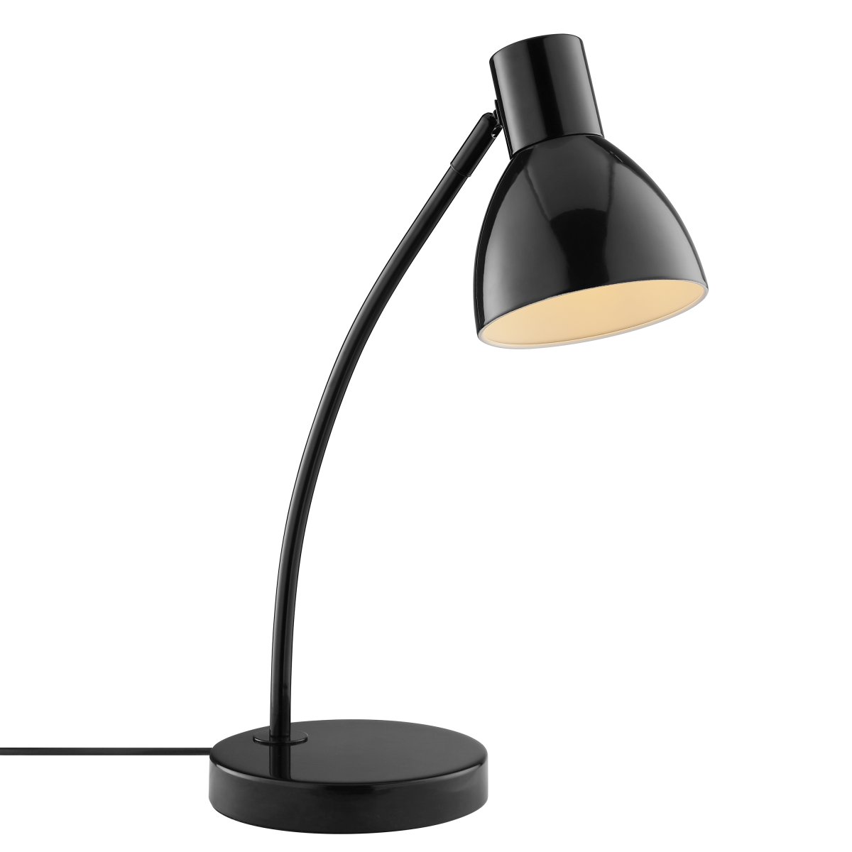 Jerry 43cm Zwart bureaulamp Van Brilliant - De verstelbare lampkop maakt het gemakkelijk om het licht precies daar te richten waar het nodig is - perfect voor een bureau, leeshoek of werkplek thuis.