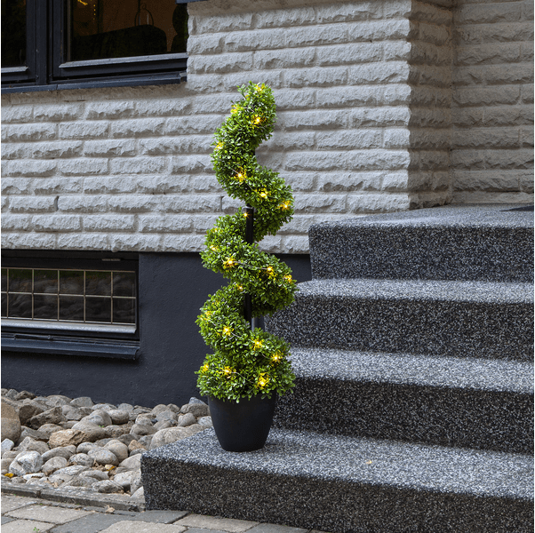 Buxbom 90cm Groente Van Star Trading - Met 30 warmwitte lichtpunten geeft de boom een prachtig licht en is hij geweldig om te gebruiken als uitnodigende boom buiten, binnen in een lobby of thuis in een gang.