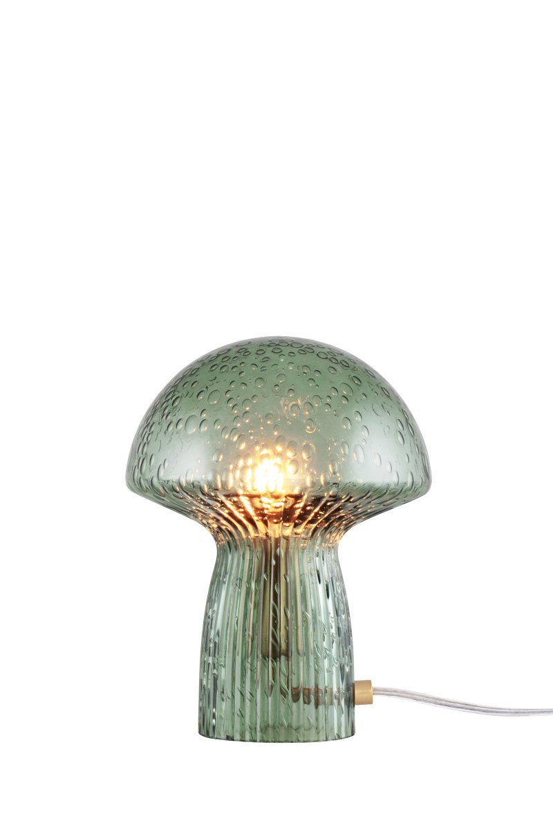 Fungo 20cm Groente tafellamp Van Globen Lighting - De Fungo paddenstoellamp is een prachtige tafellamp van mondgeblazen glas met gecanneleerde details op de voet.