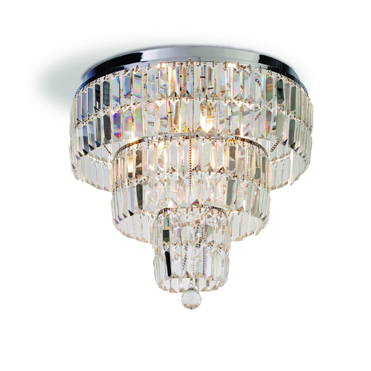 Empire Ø50 Chroom badkamerlamp Van Searchlight - Het elegante design van de lamp en het prachtige lichtspel creëren een luxueuze sfeer die uw kamer direct transformeert.