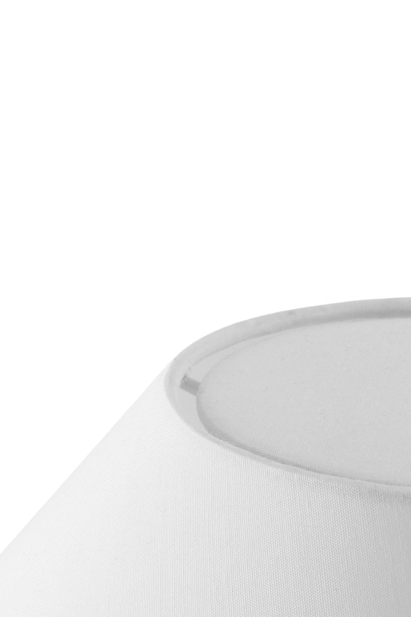 Iris 50cm Wit tafellamp Van Globen Lighting - De lamp heeft een bijpassende katoenen lampenkap met een droge bovenkant die ton-sur-ton past bij de lampvoet.