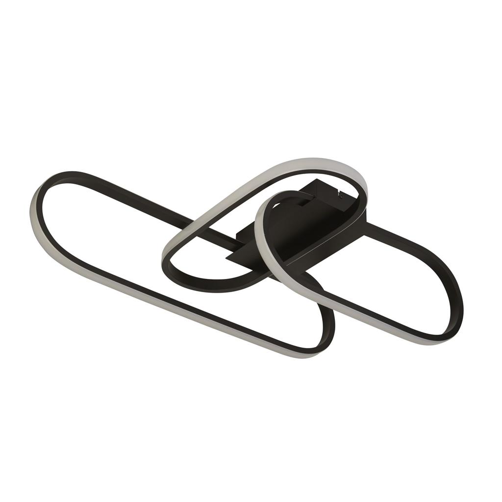 Clip 65cm Zwart plafondlamp Van Searchlight - Het moderne design geeft de kamer karakter en zorgt voor een stijlvolle uitstraling - perfect voor de eetkamer, slaapkamer of hal.