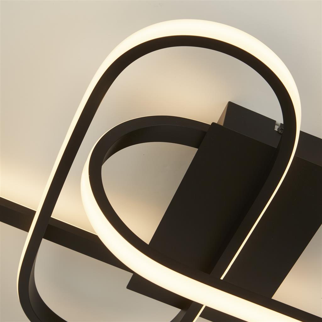 Clip 65cm Zwart plafondlamp Van Searchlight - Het moderne design geeft de kamer karakter en zorgt voor een stijlvolle uitstraling - perfect voor de eetkamer, slaapkamer of hal.