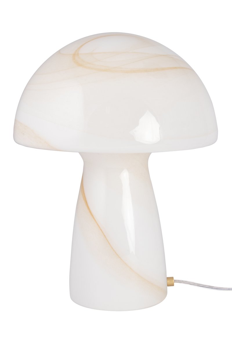 Fungo Swirl 42cm Beige tafellamp Van Globen Lighting - De Fungo paddenstoellamp is een prachtige tafellamp van mondgeblazen glas met een decoratief wervelpatroon.