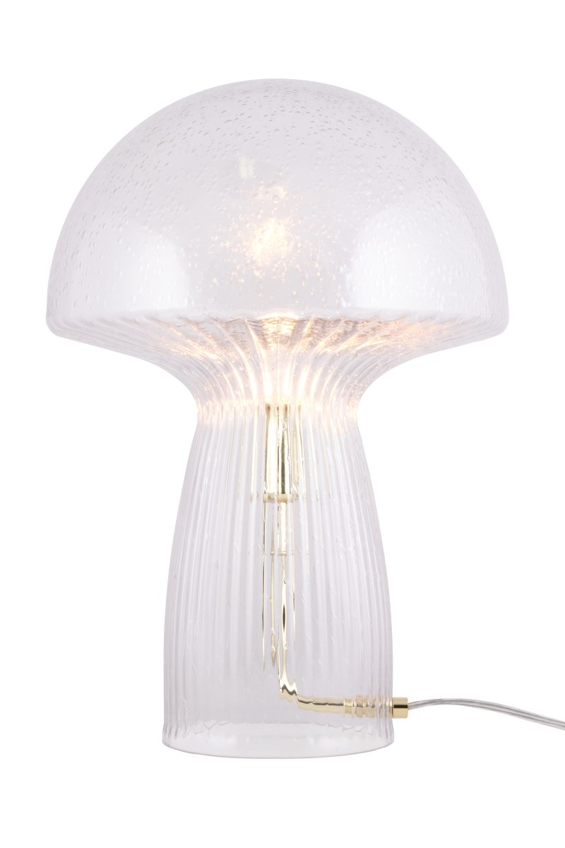Fungo 42cm Transparant tafellamp Van Globen Lighting - De Fungo paddenstoellamp is een prachtige tafellamp van mondgeblazen glas met gecanneleerde details op de voet.