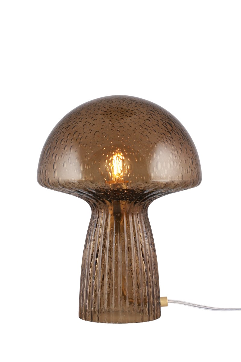 Fungo 30cm Bruin tafellamp Van Globen Lighting - De Fungo paddenstoellamp is een prachtige tafellamp van mondgeblazen glas met gecanneleerde details op de voet.