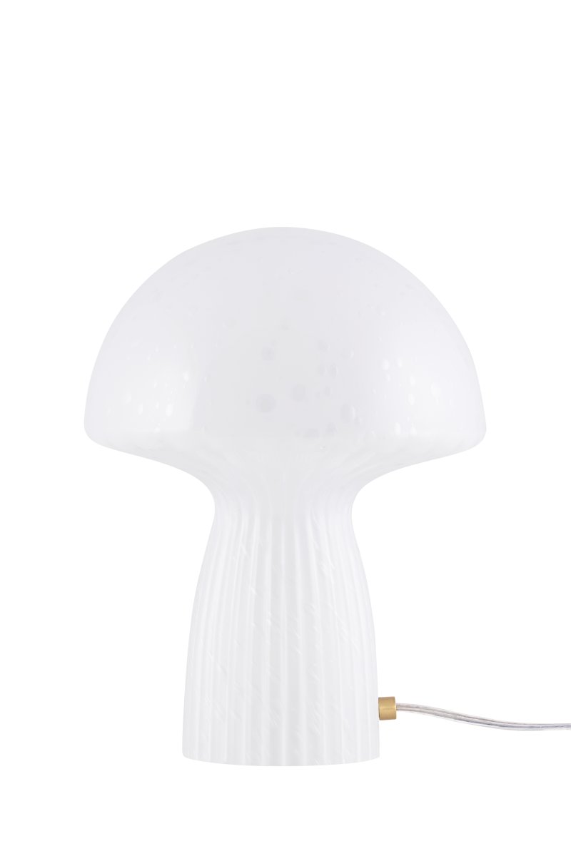 Fungo 30cm Wit tafellamp Van Globen Lighting - De Fungo paddenstoellamp is een prachtige tafellamp van mondgeblazen glas met gecanneleerde details op de voet.