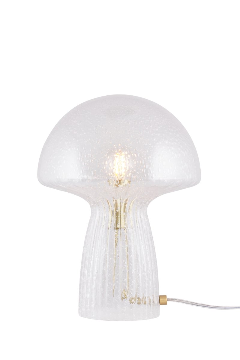 Fungo 30cm Transparant tafellamp Van Globen Lighting - De Fungo paddenstoellamp is een prachtige tafellamp van mondgeblazen glas met gecanneleerde details op de voet.