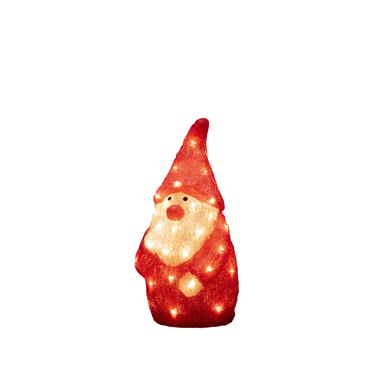 Kerstman van acryl ROOD Van Konstsmide - Hij is voorzien van 40 led-diodes die een prachtige warmwitte gloed verspreiden en een mooi fonkelend effect geven in het donker.