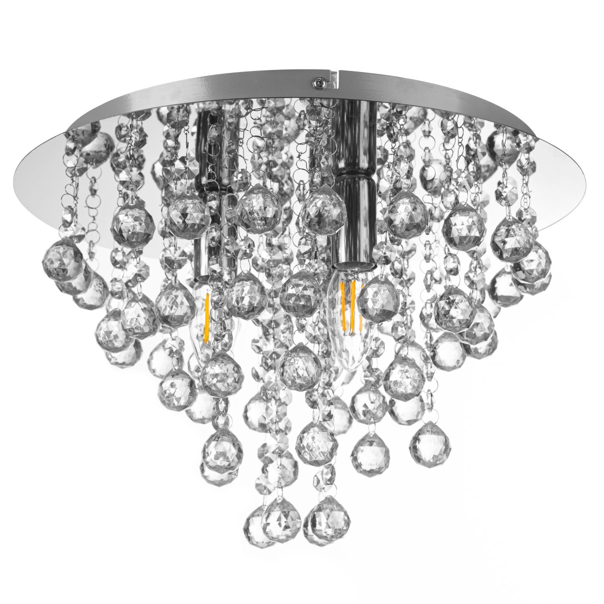 London Ø38 Chroom plafondlamp Van Globo Lighting - London &auml;r en elegant plafond i krom med dekorativa prismor.
