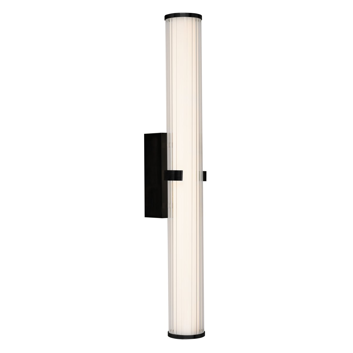 Clamp 63cm Zwart badkamerlamp Van Searchlight - Cre&euml;er een verfijnde en moderne sfeer in uw badkamer met deze stijlvolle wandlamp in zwart metaal.