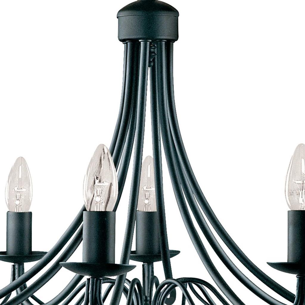 Maypole Ø60 Zwart hanglamp Van Searchlight - Maypole is een indrukwekkende plafondlamp die luxe en stijl combineert in een prachtig design.