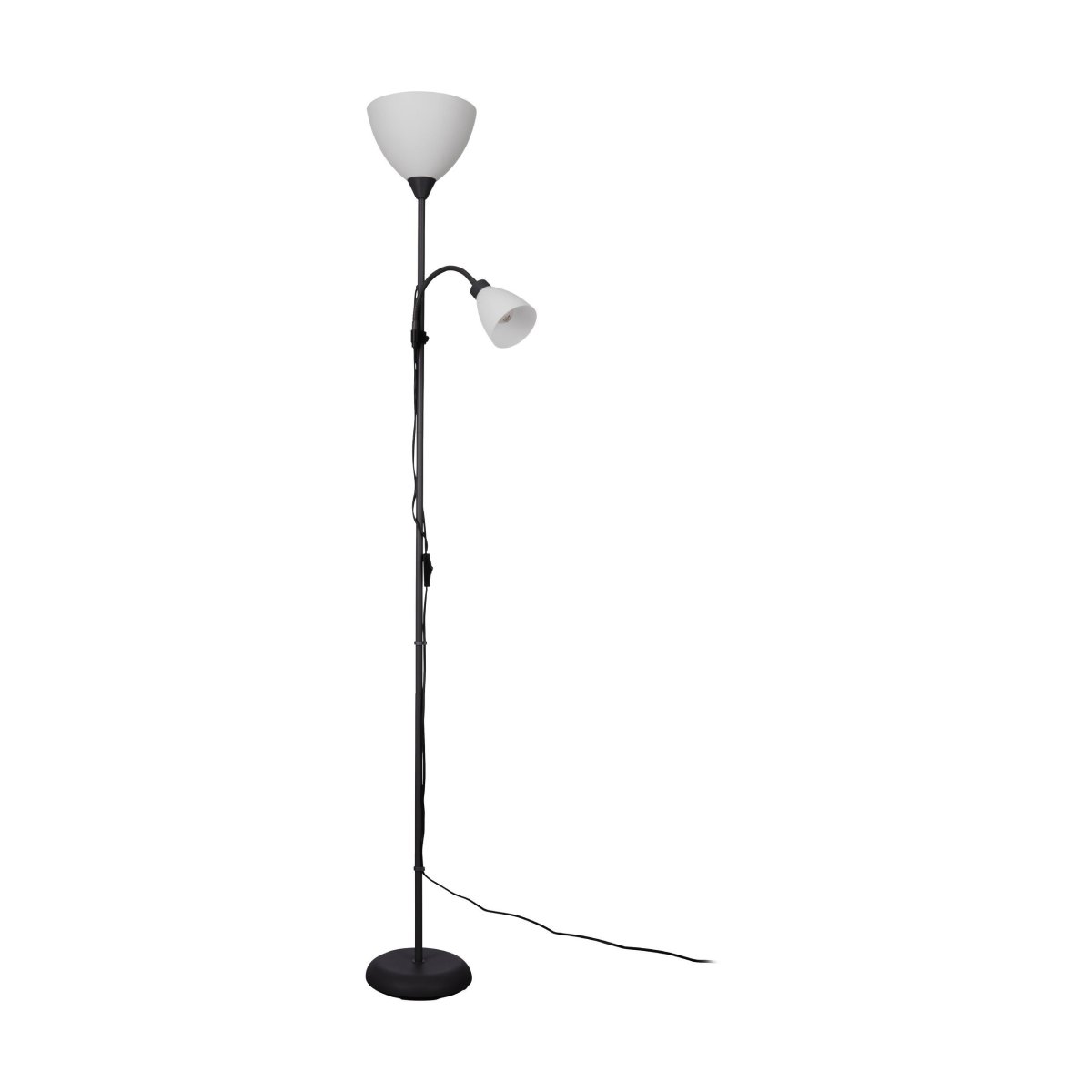 Montanini Zwart vloerlamp Van Eglo - De uplight heeft een E27-fitting en de arm een E14-vergrendelbare arm, waardoor het licht gemakkelijk kan worden aangepast aan de gewenste functie en sfeer.